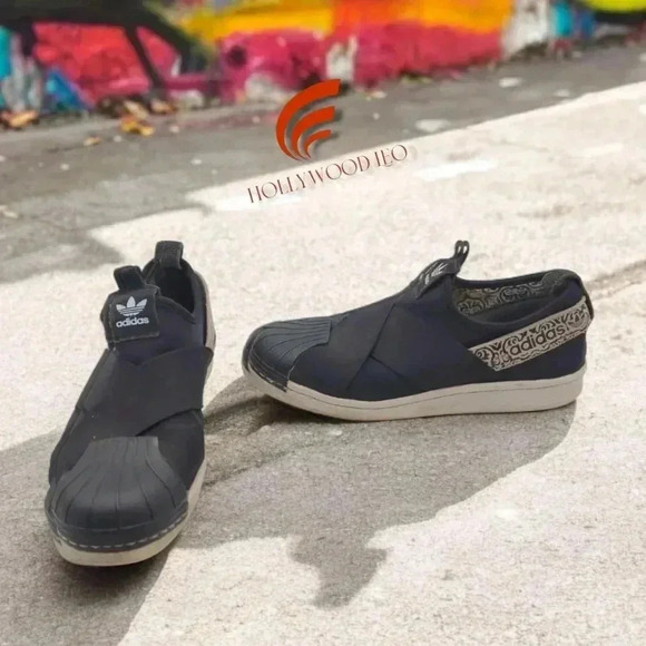 adidas Shoes - Adidas Superstar Slip On x Farm Company Black and White sz 8.5
